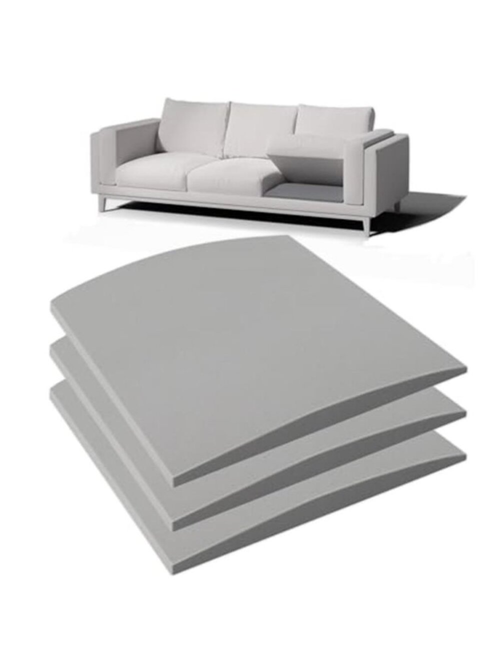 Couch Cushion Support 3Pack High Density Foam Sagging Sofa Seat Repair 20x2 Grey